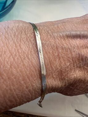 Sterling Silver Herringbone Bracelet 7”